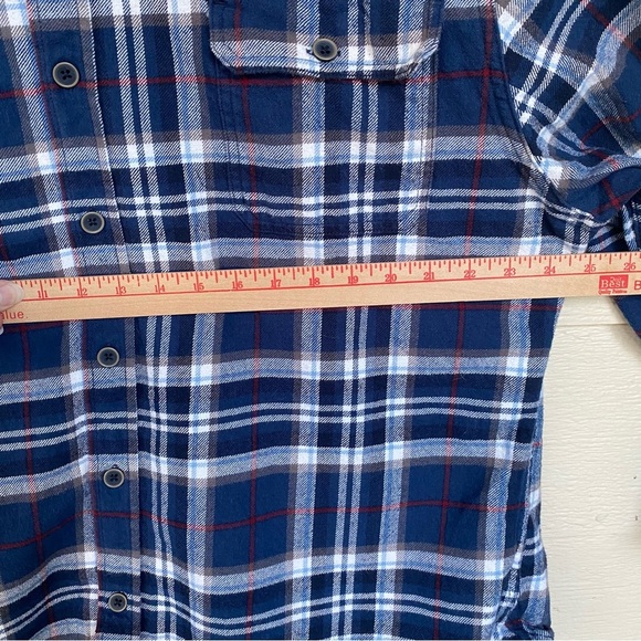 Jachs Mens 2XL Blue‎ Plaid Flannel Shirt 100% Cotton Button Down Mid Weight - Picture 7 of 13